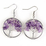 Amethyst Tree of Life Earrings