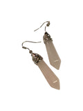 Rose Quartz Crystal Drop Earrings ~ Reiki Charged