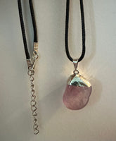 Amethyst Pendant on a Black 18" Necklace Cord - Reiki-charged