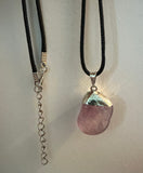 Amethyst Pendant on a Black 18" Necklace Cord - Reiki-charged