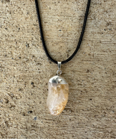 Citrine Pendant on a Black 18" Necklace Cord - Reiki-charged