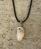 Citrine Pendant on a Black 18" Necklace Cord - Reiki-charged