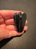 2" Black Obsidian Carved Pocket Angel, ~ Reiki-charged
