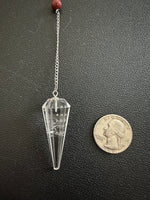  Clear Quartz Faceted Point Chakra Pendulum ~ Reiki-charged