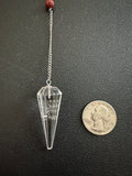  Clear Quartz Faceted Point Chakra Pendulum ~ Reiki-charged