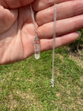 Clear Quartz Wire-wrapped Pendant Necklace on a Silver Plated 18" Chain ~ Reiki-charged