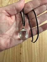 Clear Quartz Pendant on a Black 18" Necklace Cord - Reiki-charged