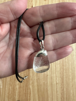 Clear Quartz Pendant on a Black 18" Necklace Cord - Reiki-charged