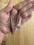Clear Quartz Pendant on a Black 18" Necklace Cord - Reiki-charged
