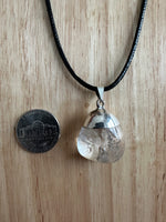 Clear Quartz Pendant on a Black 18" Necklace Cord - Reiki-charged