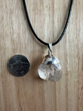 Clear Quartz Pendant on a Black 18" Necklace Cord - Reiki-charged