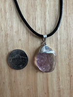 Amethyst Pendant on a Black 18" Necklace Cord - Reiki-charged