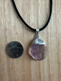 Amethyst Pendant on a Black 18" Necklace Cord - Reiki-charged