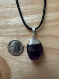 Amethyst Pendant on a Black 18" Necklace Cord - Reiki-charged