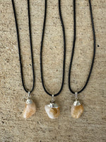Citrine Pendant on a Black 18" Necklace Cord - Reiki-charged