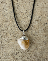 Citrine Pendant on a Black 18" Necklace Cord - Reiki-charged