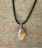 Citrine Pendant on a Black 18" Necklace Cord - Reiki-charged