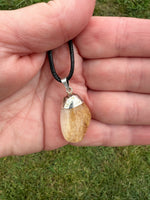 Citrine Pendant on a Black 18" Necklace Cord - Reiki-charged