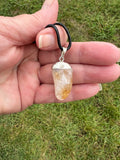 Citrine Pendant on a Black 18" Necklace Cord - Reiki-charged