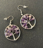 Amethyst Tree of Life Earrings