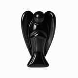Black Obsidian Carved Pocket Angel - (1.75 Inches ) ~ Reiki-charged