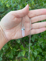 Rose Quartz Crystal Pendant Necklace on an 18" Chain ~ Reiki-charged