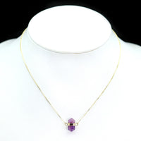Gold Plated MINI Double-terminated Amethyst Necklace
