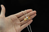 Silver Plated Double-Terminated Citrine Necklace