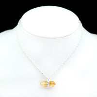 Silver Plated Double-Terminated Citrine Necklace