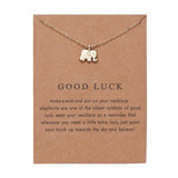 Elephant ~ Good Luck (MINI Pendant) Gold tone Necklace 16" Chain ~ Extendable to 18"