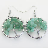 Green Aventurine Tree of Life Earrings