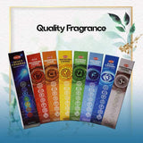 Seven Chakras Incense Sticks by HEM ~ 7 packets with 5 sticks each ~ Total 35