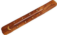 Moon and Stars ~ Incense Stick, Ash Catcher, Burner 10" - Moon and Stars