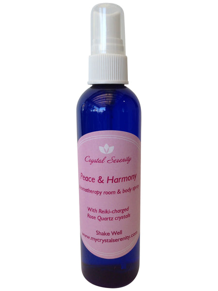 Peace & Harmony Aromatherapy Spray - with Rose Quartz Crystals ~ Reiki-charged