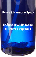 Crystal Serenity Sprays Duo:  Peace & Harmony Aromatherapy Spray and Lavender & Sage Smudging Spray. 4 Ounces Each Bottle