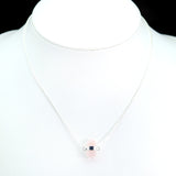 Silver Plated MINI Double-Terminated Rose Quartz Necklace